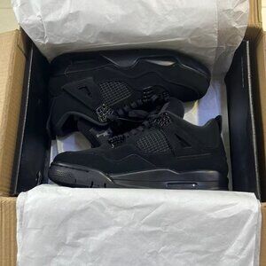 New Men's Air Jordan 4 Retro "Black Cat" - Timeless All-Black, 100% Authentic